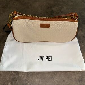 JW Pei Eva Shoulder Handbag - Beige Canvas